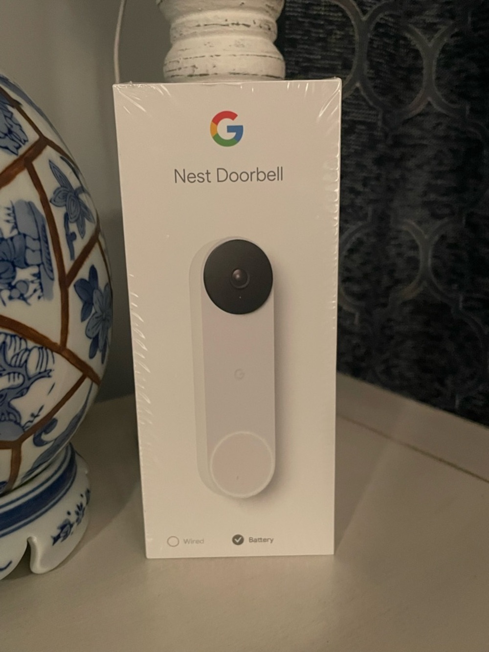 Google Nest Doorbell in White and Black Accent
